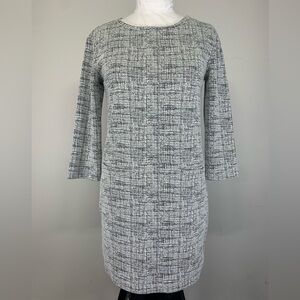 Mercer & Madison Grey Black Crosshatch Sheath Dress with Pockets - Size Small